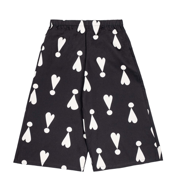 Black Exclamation Hearts Culottes