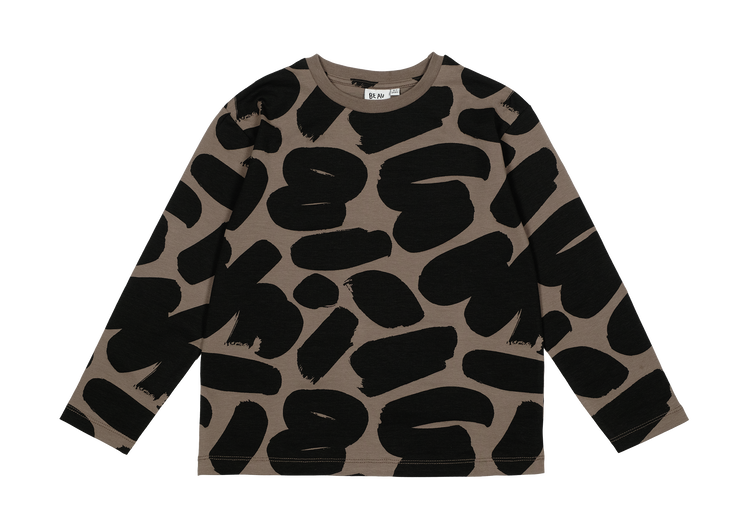 Brown Brushstrokes Long Sleeve T-Shirt