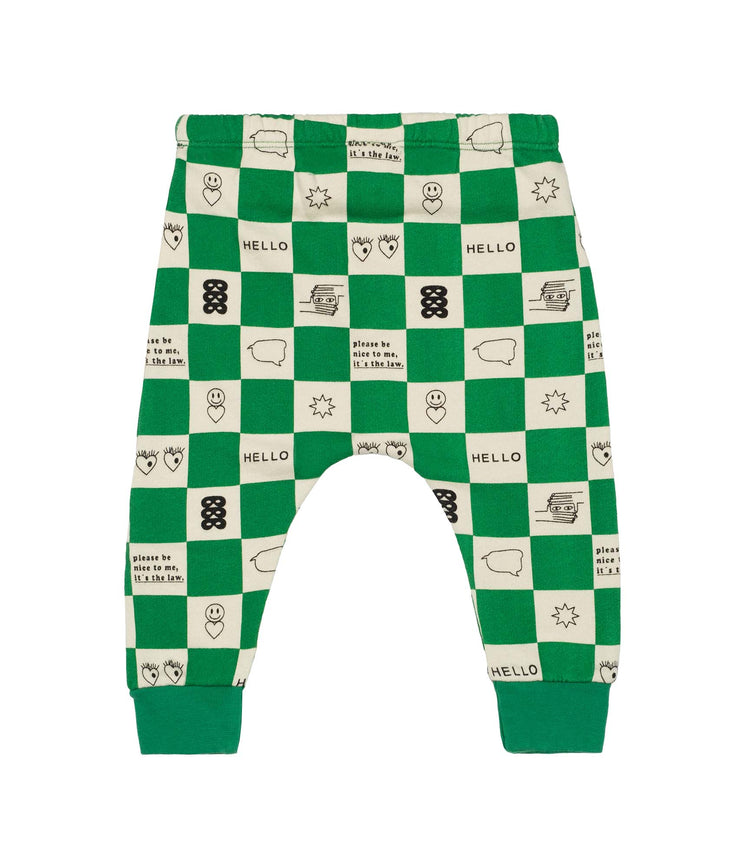 True Green Comic Book Check Baby Sweatpants