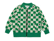 True Green Comic Book Check Zip Up Jacket