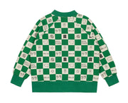 True Green Comic Book Check Zip Up Jacket