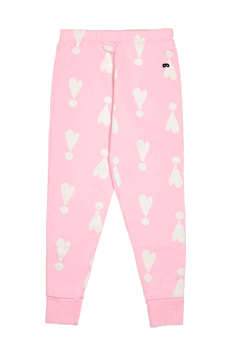 Rose Pink Exclamation Hearts Sweatpants