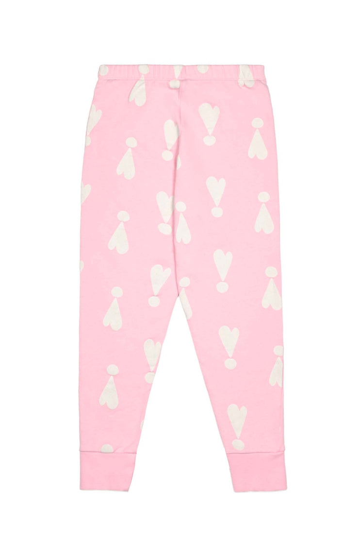 Rose Pink Exclamation Hearts Sweatpants