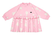 Rose Pink Exclamation Hearts Baby Raglan Dress