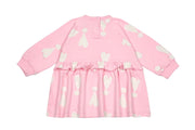 Rose Pink Exclamation Hearts Baby Raglan Dress