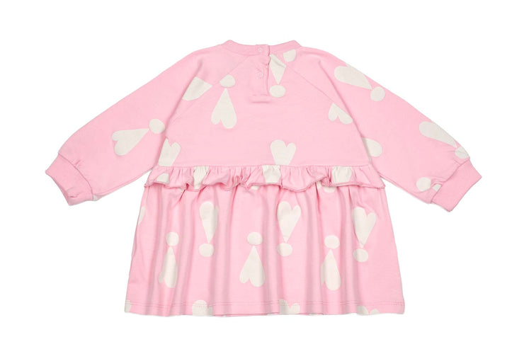 Rose Pink Exclamation Hearts Baby Raglan Dress